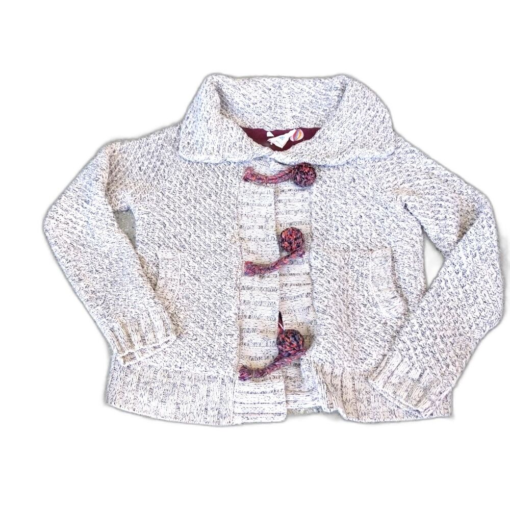 Anthropologie HWR Mormor Pom Pom Cardigan Women's Small Knitted Sweater